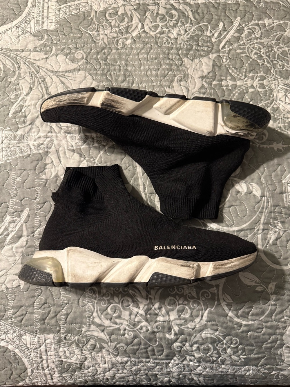 Balenciaga Black Sock Knit Speed Trainer Sneakers - Picture 3 of 10